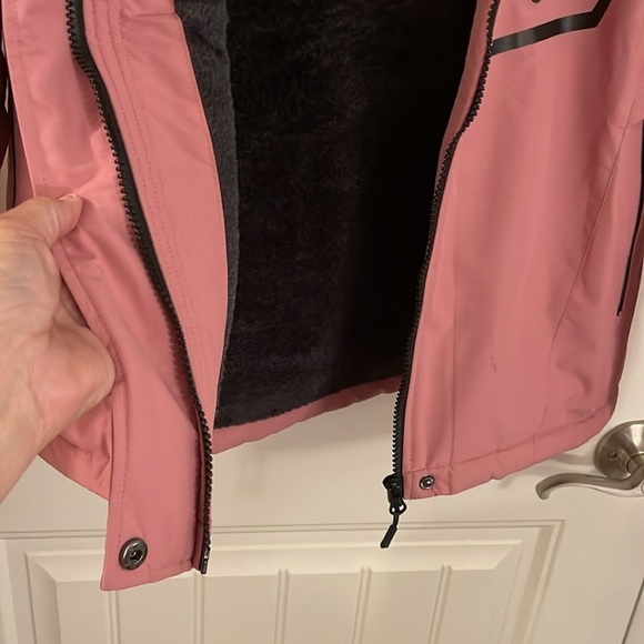 Suokeni Women's S Waterproof Ski Jacket Warm Removable Hood Pink jacket. NWOT - Picture 6 of 13